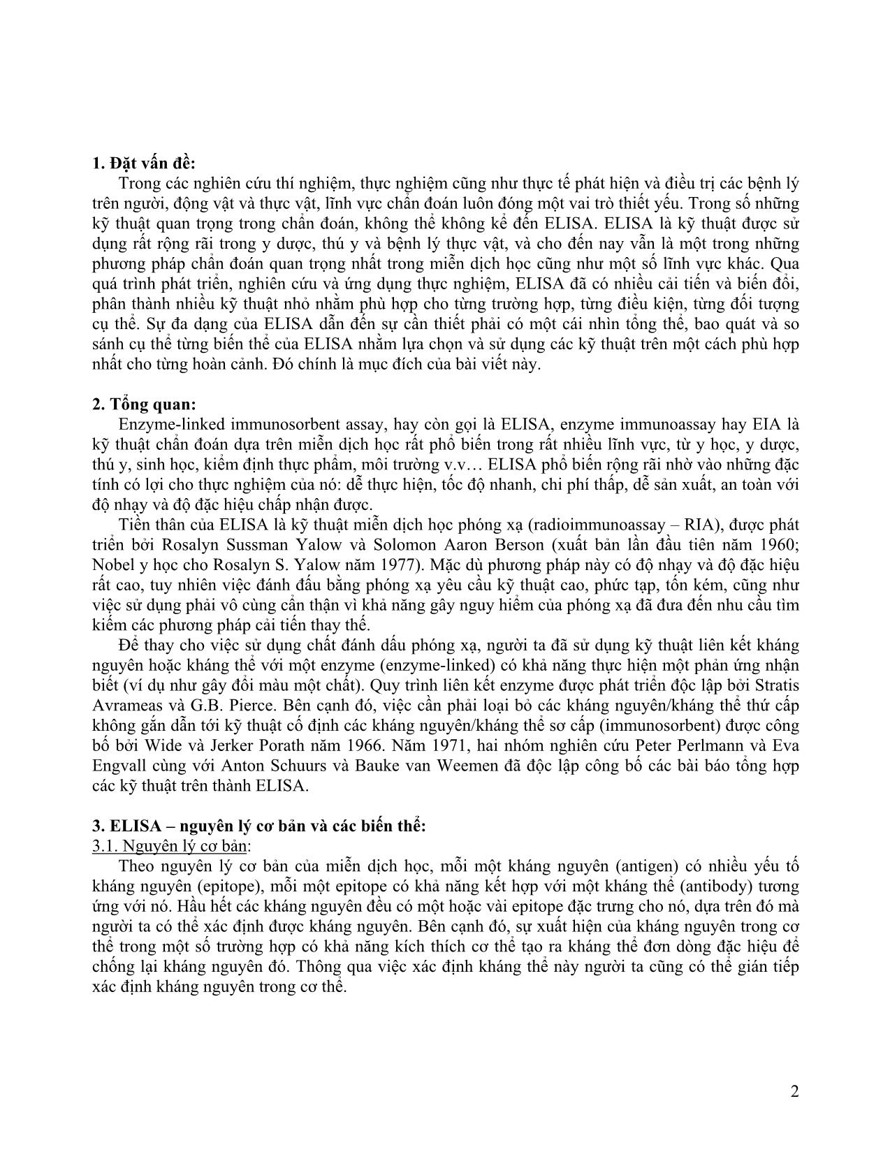 Tiểu luận Các kỹ thuật elisa trang 2