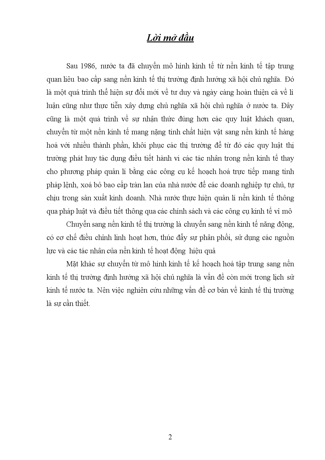 Tiểu luận Phát triển nền kinh tế thị thường định hướng xã hội chủ nghĩa ở nước ta trang 2