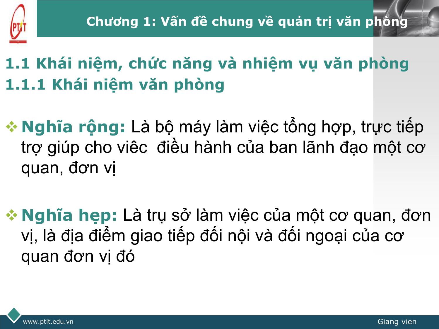Bài giảng Quản trị văn phòng - Phạm Thị Minh Lan trang 3
