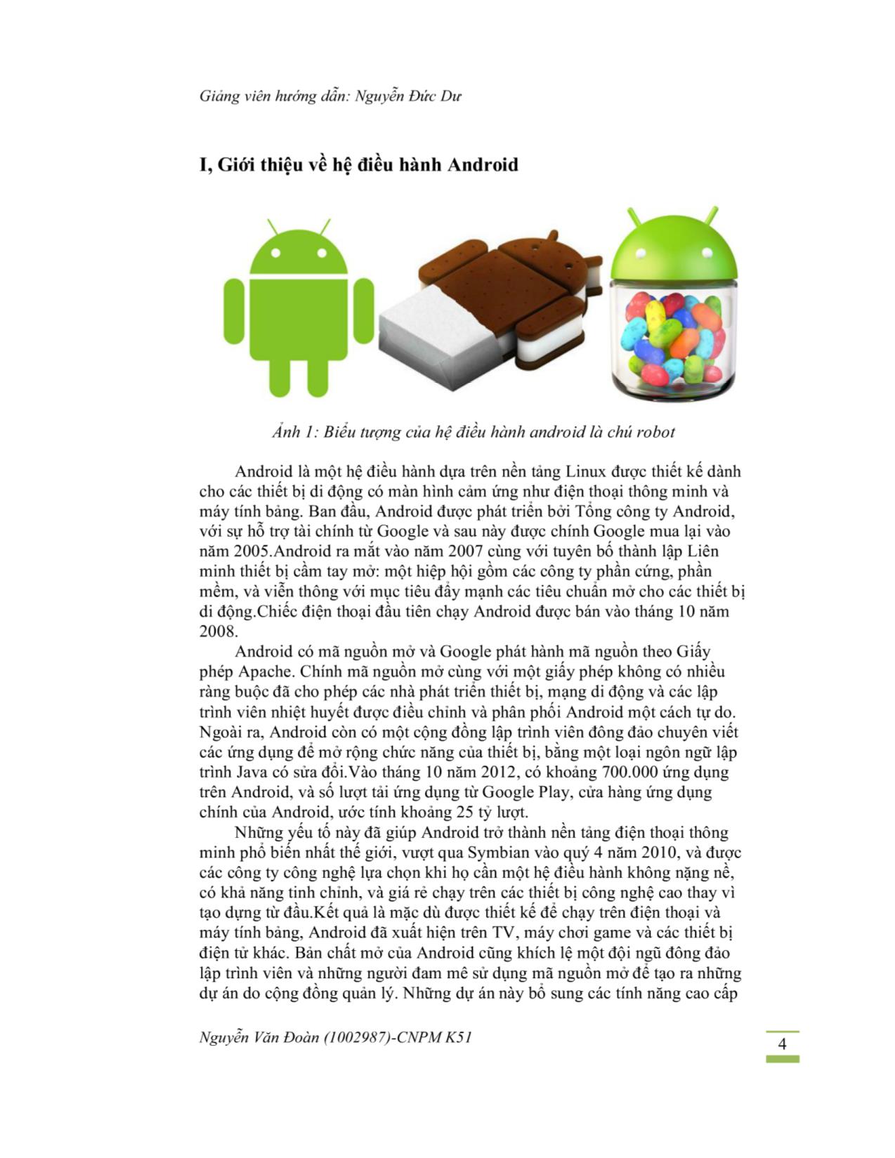 Đề tài Tìm hiểu hệ điều hành Android trang 3