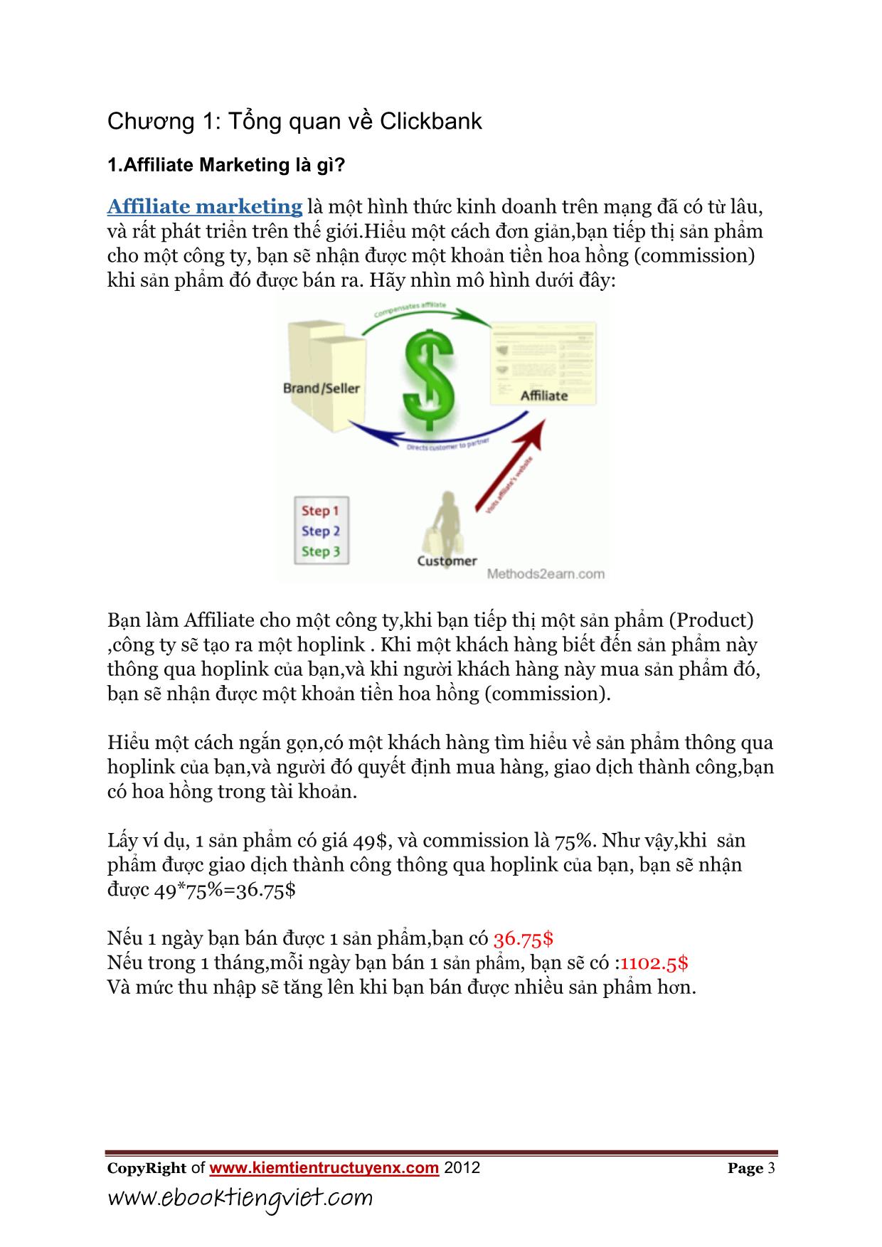 Kiếm tiền trực tuyến ClickBank trang 3