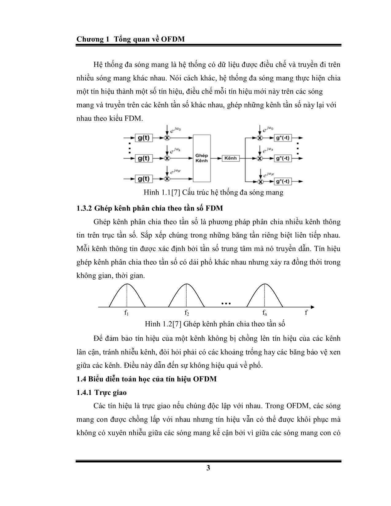 Luận văn Kỹ thuật ghép kênh phân chia theo tần số trực giao – OFDM trang 3