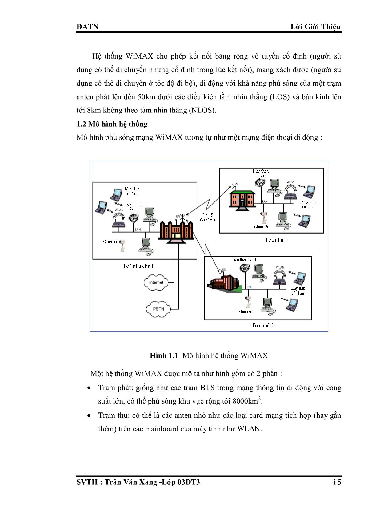 Luận văn Kỹ thuật xử lý tín hiệu trong WiMAX trang 5