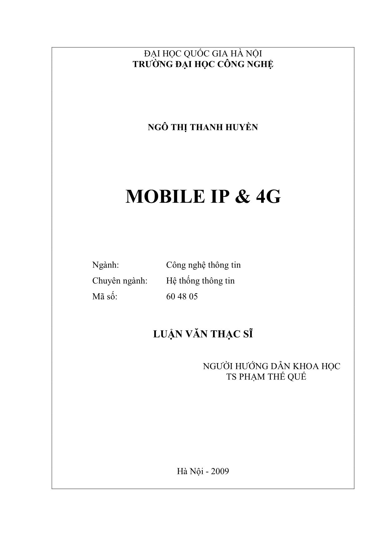 Luận văn Mobile IP & 4G trang 2