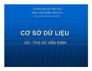 Bài giảng Cơ sở dữ liệu - Vũ Văn Định