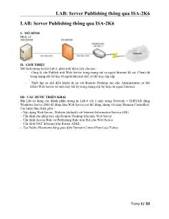 LAB: Server Publishing thông qua ISA-2K6