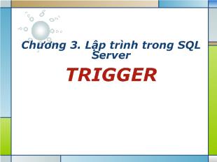 Lập trình trong SQL Server - TRIGGER