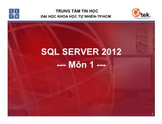 SQL Server 2012 - Bài 4: SQL - Structured Query Language