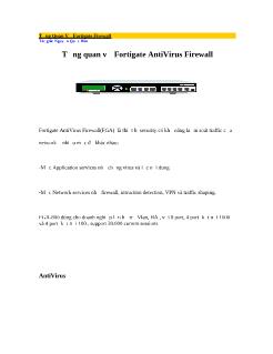 Tổng quan về Fortigate AntiVirus Firewall