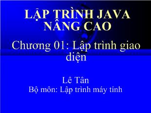 Bài giảng Lập trình Java nâng cao - Chương 1: Lập trình giao diện