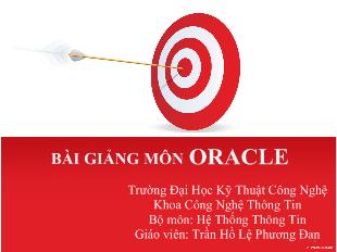 Bài giảng môn Oracle