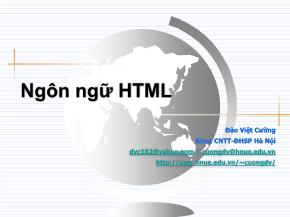Bài giảng Ngôn ngữ HTML