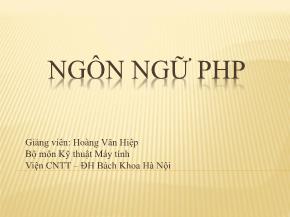 Bài giảng Ngôn ngữ PHP