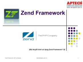 Bài giảng Zend Framework