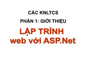 Các kỹ năng lập trình cơ sở - Lập trình web với ASP.Net