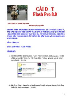 Cài đặt Flash Pro 8.0