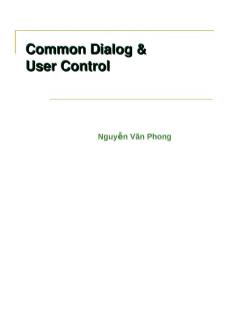 Common Dialog & User Control