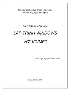 Giáo trình Lập trình Windows với VC/MFC