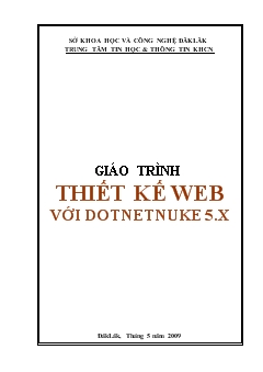 Giáo trình Thiết kế Web với dotnetnuke 5.X