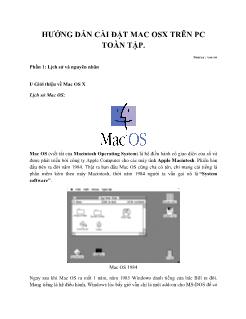 Hướng dẫn cài đặt MAC OSX trên PC toàn tập