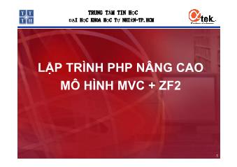 Lập trình PHP nâng cao - Mô hình MVC + ZF2