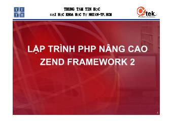 Lập trình PHP nâng cao - Zend Framework 2