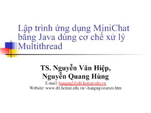 Lập trình ứng dụng MiniChat bằng Java dùng cơ chế xử lý Multithread