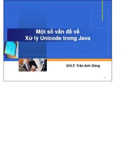 Một số vấn đề về xử lý Unicode trong Java