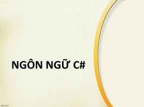 Ngôn ngữ C#