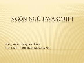 Ngôn ngữ JavaScript