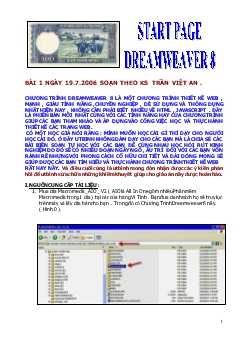 Start Page Dreamweaver 8