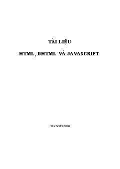 Tài liệu HTML, DHTML và JavaScript