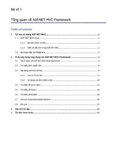 Tổng quan về ASP.NET MVC Framework