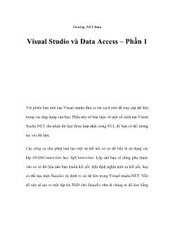 Visual Studio và Data Access – Phần 1
