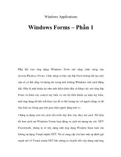Windows Forms – Phần 1