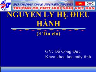 Bài giảng Nguyên lý hệ điều hành - Chương 1: Tổng quan về hệ điều hành