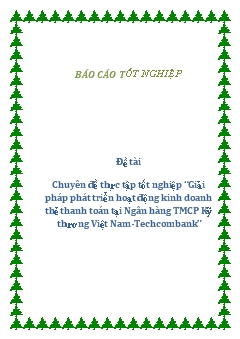 Chuyên đề Giải pháp phát triển hoạt động kinh doanh thẻ thanh toán tại ngân hàng TMCP Kỹ thương Việt Nam TechcomBank
