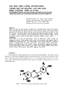 Đề tài Xác định hàm lượng Anthocyanin trong một số nguyên liệu rau quả bằng phương pháp PH vi sai