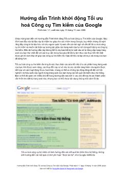 Hướng dẫn trình khởi động tối ưu hoá công cụ tìm kiếm của google