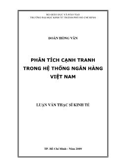 Luận văn Phân tích cạnh tranh trong hệ thống ngân hàng Việt Nam