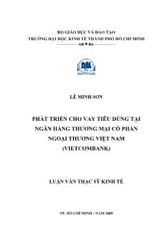 Luận văn Phát triển cho vay tiêu dùng tại ngân hàng thương mại cổ phần ngoại thương Việt Nam