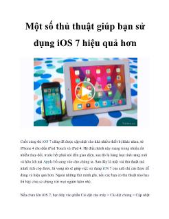 Một số thủ thuật giúp bạn sử dụng iOS 7 hiệu quả hơn