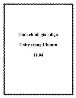 Tinh chỉnh giao diện Unity trong Ubuntu 11.04