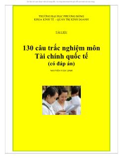 130 câu trắc nghiệm môn học Tài chính quốc tế