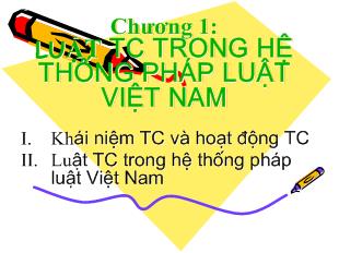 Bài giảng Luật tài chính trong hệ thống pháp luật của Việt Nam