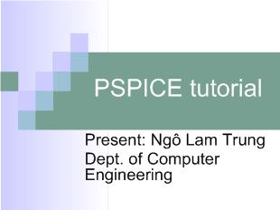 Bài giảng PSPICE tutorial