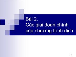 Bài giảng Các giai đoạn chính của chương trình dịch