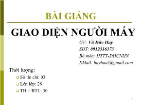 Bài giảng Giao diện người máy