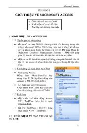 Bài giảng Giới thiệu về microsoft access