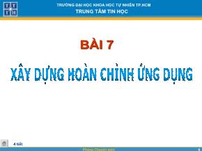 Bài giảng Hoàn chỉnh ứng dụng